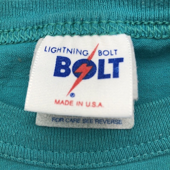Vintage 90s Team Lightning Bolt Single Stitch USA T-Shirt Youth M Adult XXS - Picture 6 of 12